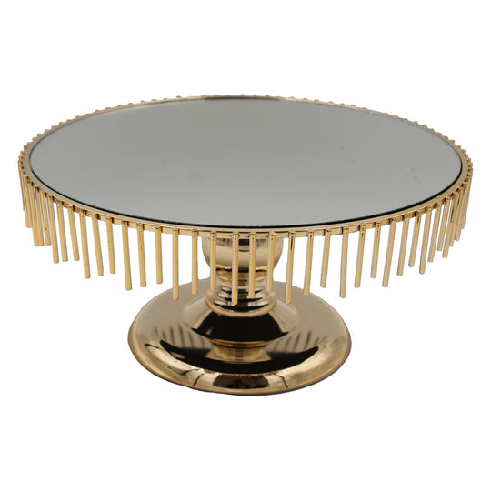 CAKE STAND MIRROR ROUND | LARGE | GOLD
