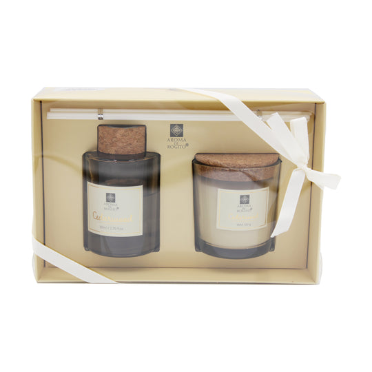 DIFFUSER CANDLE SET CEDAR WOOD - IVORY