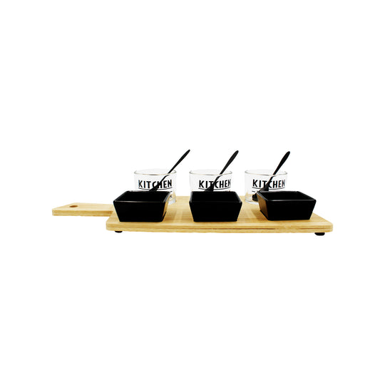 SERVING SET BAMBOO/SONEWARE 10PC