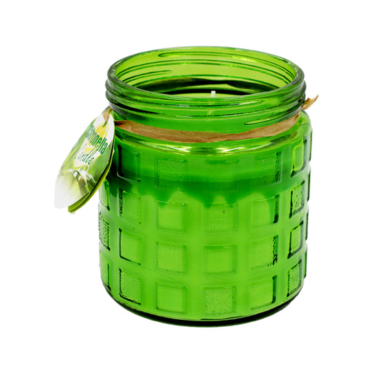 CANDLE CITRONELLA GLASS JAR - GREEN