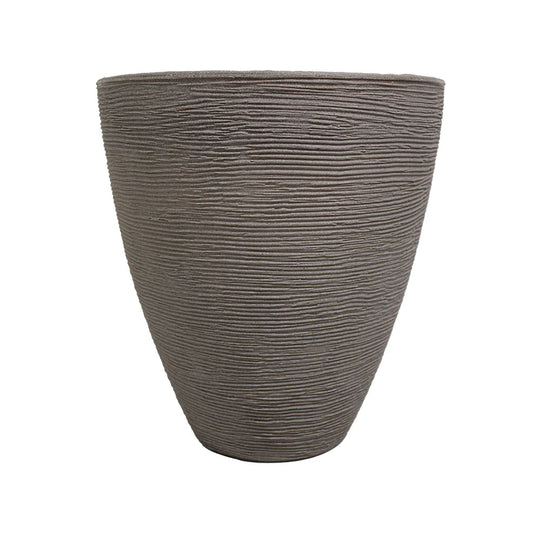 POT FLOWER RIBBED | 39X42CM | SAND