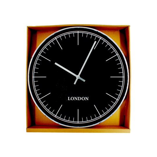 CLOCK WALL+RIM BLACK