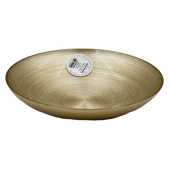 BOWL FLAT SHAPE EMBOSSED STRIPE GOLD