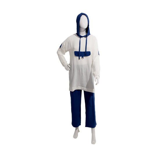 EKRUTEX SUIT SET | WHITE & BLUE | SMALL