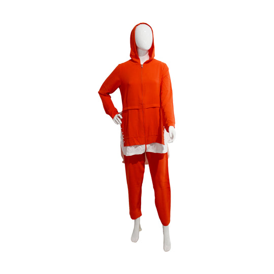 EKRUTEX EMBROIDERD SUIT | ORANGE | SMALL