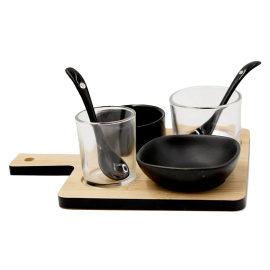 SERVING SET ON TRAY BEIGE