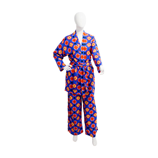 BLUESPACE-KIMONO SET | BLUE PRINT | XL