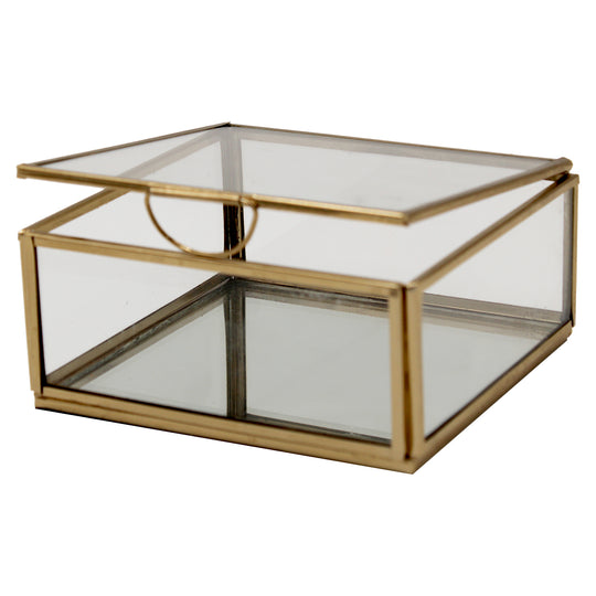 BOX JEWELRY METAL GOLD - MEDIUM