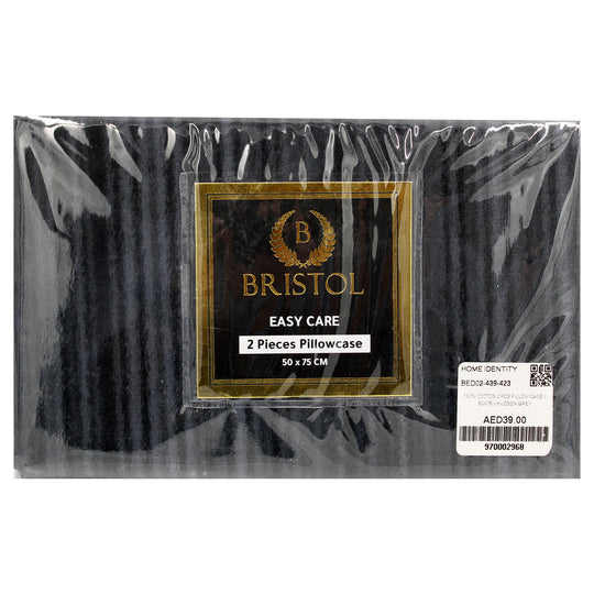 2 PCS PILLOW CASE | 50X75 | HUDSON GREY