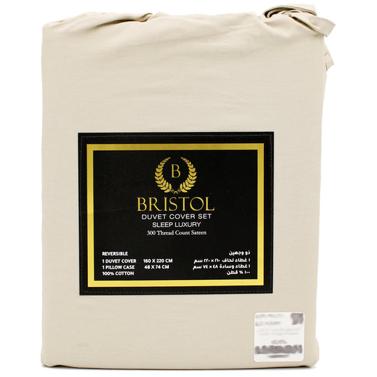300TC SINGLE DUVET COVER | 160X220 | DYED BEIGE