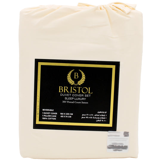300TC SINGLE DUVET COVER | 160X220 | DYED IVORY
