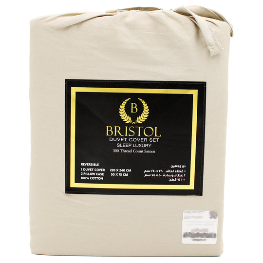 300TC DOUBLE DUVET COVER | 220X240 | DYED BEIGE