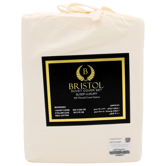 300TC DOUBLE DUVET COVER | 220X240 | DYED IVORY