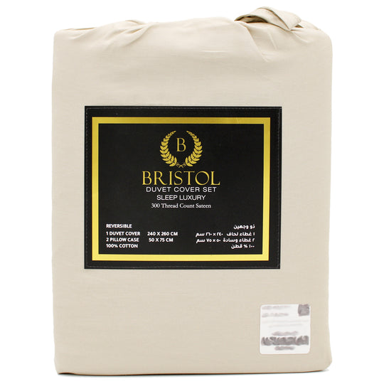 300TC KING DUVET COVER | 240X260 | DYED BEIGE