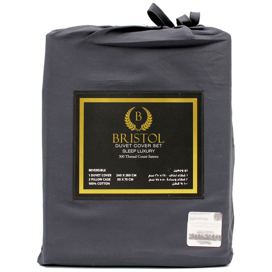 300TC KING DUVET COVER | 240X260 | DYED CHARCOAL