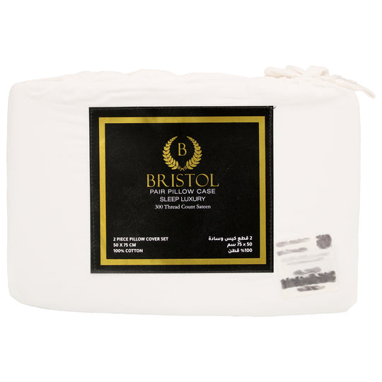 300TC PILLOW CASE | 50X75 | BLEACHED WHITE