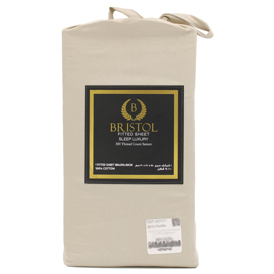 300TC KING FITTED SHEET | 180X210_DYED BEIGE