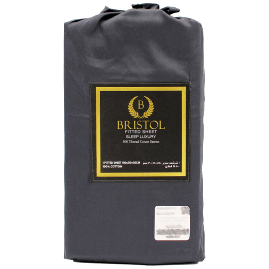 300TC KING FITTED SHEET | 180X210 | DYED CHARCOAL