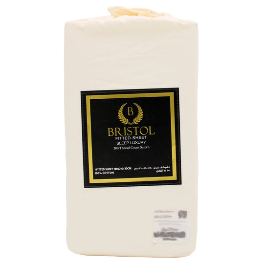 300TC KING FITTED SHEET | 180X210 | DYED IVORY