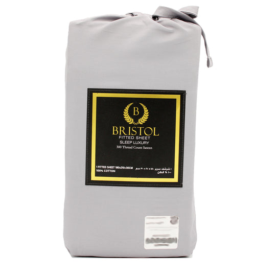 300TCKING FITTED SHEET | 180X210 | DYED SILVER