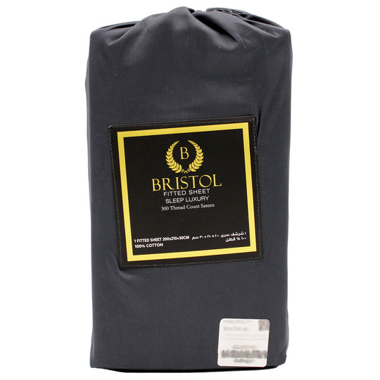 300TC SUPER KING FITTED SHEET | 200X210 | DYED CHARCOAL