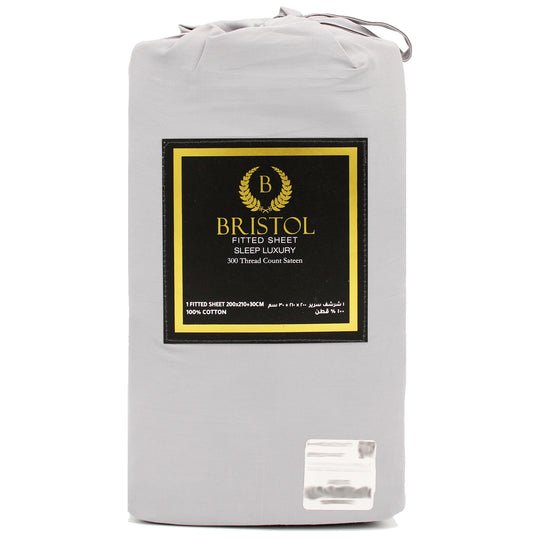 300TC SUPER KING FITTED SHEET | 200X210 | DYED SILVER