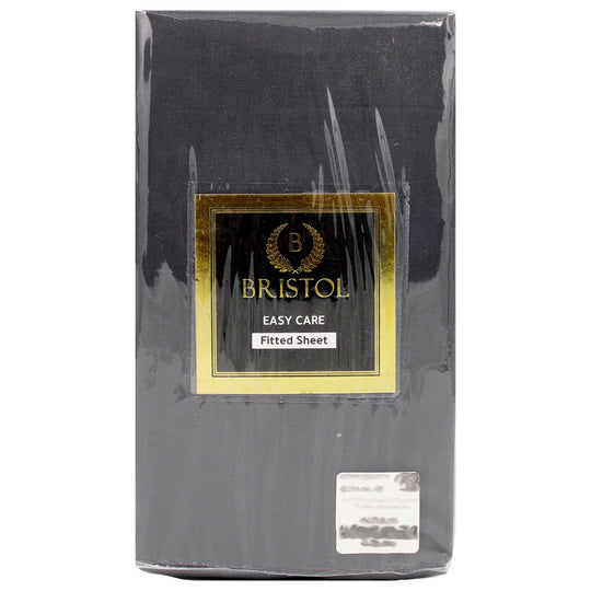 DOUBLE FITTED SHEET | 155X200 | DYED CHARCOAL