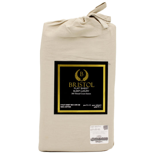 300TC SINGLE FLAT SHEET | 160X270 | DYED BEIGE