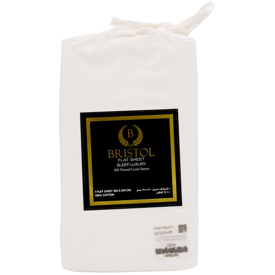 300TC SINGLE FLAT SHEET | 160X270 | BLEACHED WHITE