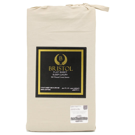 300TC DOUBLE FLAT SHEET | 240X270 | DYED BEIGE