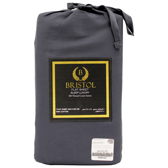 300 TC DOUBLE FLAT SHEET | 240X270 | DYED CHARCOAL