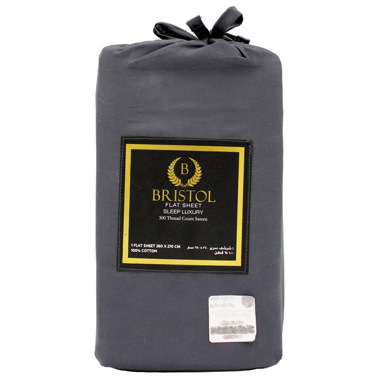300TC KING FLAT SHEET | 260X270 | DYED CHARCOAL