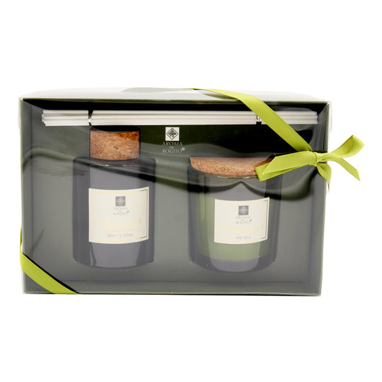 DIFFUSER CANDLE SET PATCHOULI WOOD - GREEN