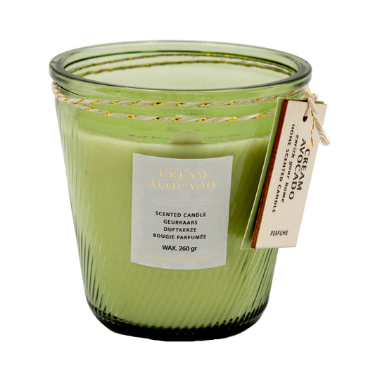 CANDLE SCENTED GLASS AMS/FL/PSD - CREAM AVOCADO