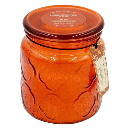 CANDLE WAX SCENTED GLASS LID POMEGRANATE NOIR
