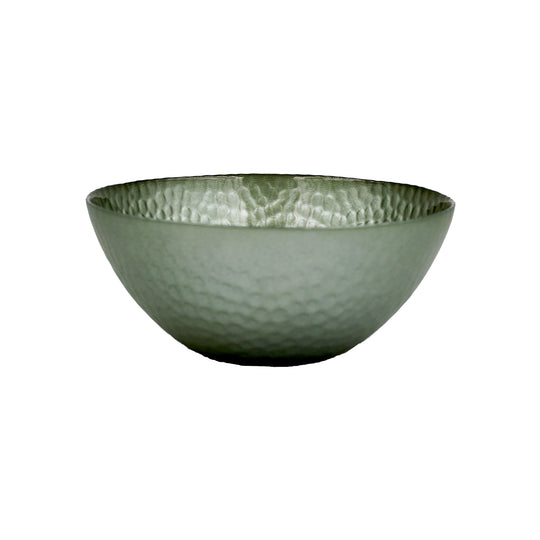 GLASS EMBOSSED HONEYCOMB 21CM - GREEN