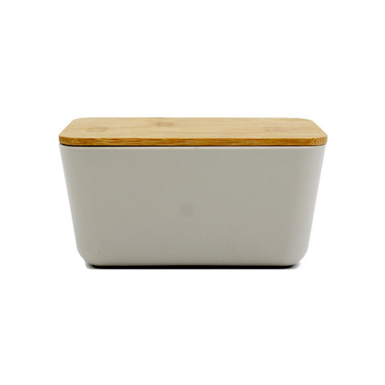 BOX STORAGE + BAMBOO LID - CREAM