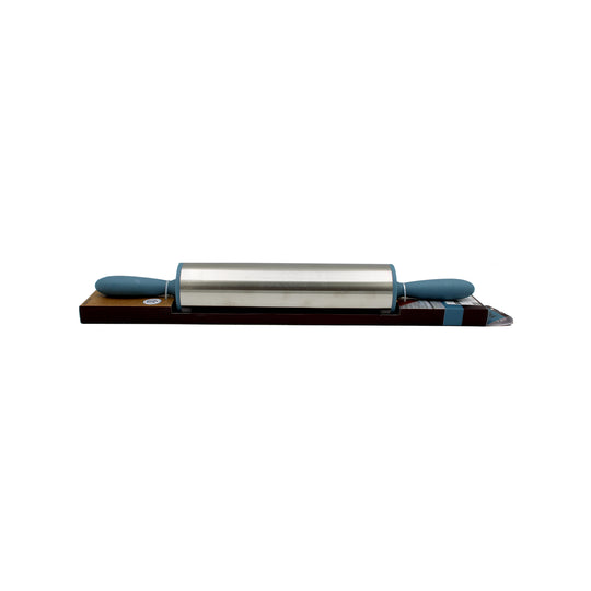 ROLLING PIN STAINLESS STEEL 44CM - BLUE