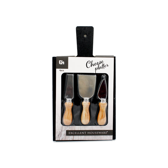 CHEESE SET SLATE 4PC SET