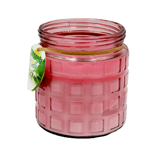CANDLE CITRONELLA GLASS JAR - PINK