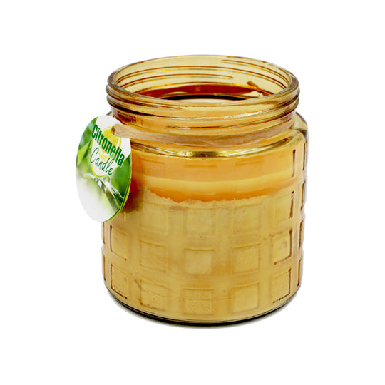 CANDLE CITRONELLA GLASS JAR - ORANGE