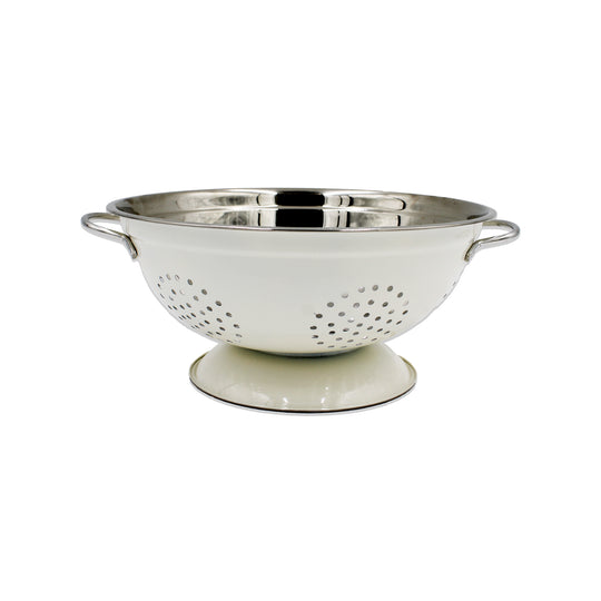 COLANDER S/S+HANDLE - WHITE