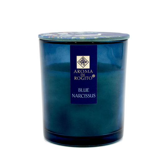 CANDLE SCENTED GLASS JAR - BLUE