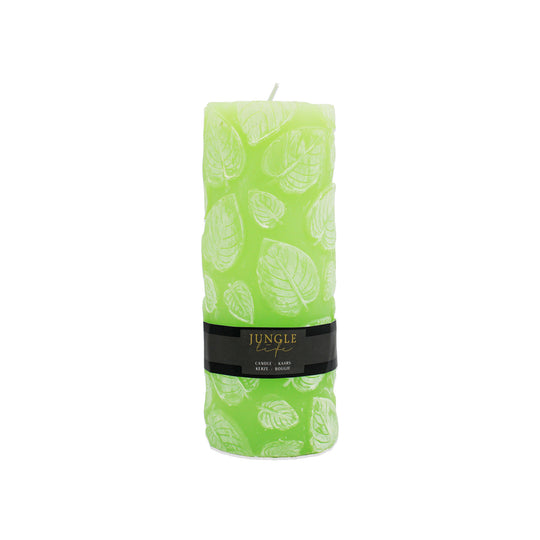 CANDLE PILLAR LEAF-LIGHT GREEN