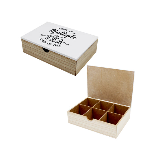 BOX TEA 6 COMPARTMENTS | 24X16.5X7CM | WHITE