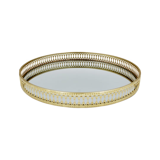 TRAY METAL MIRROR GOLD - LARGE