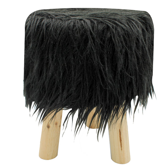 OTTOMAN FUR | 28X34CM | BLACK