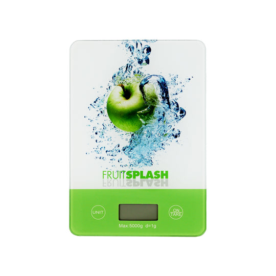 SCALE KITCHEN GLASS SUMMER FRUITS | 5KG | GREEN